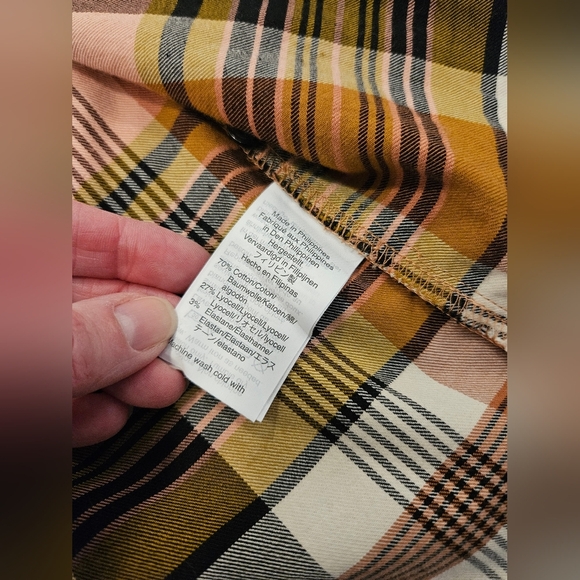 Madewell Classic Ex-Boyfriend Shirt in Coral Seconda Plaid, Size XS - Picture 8 of 10